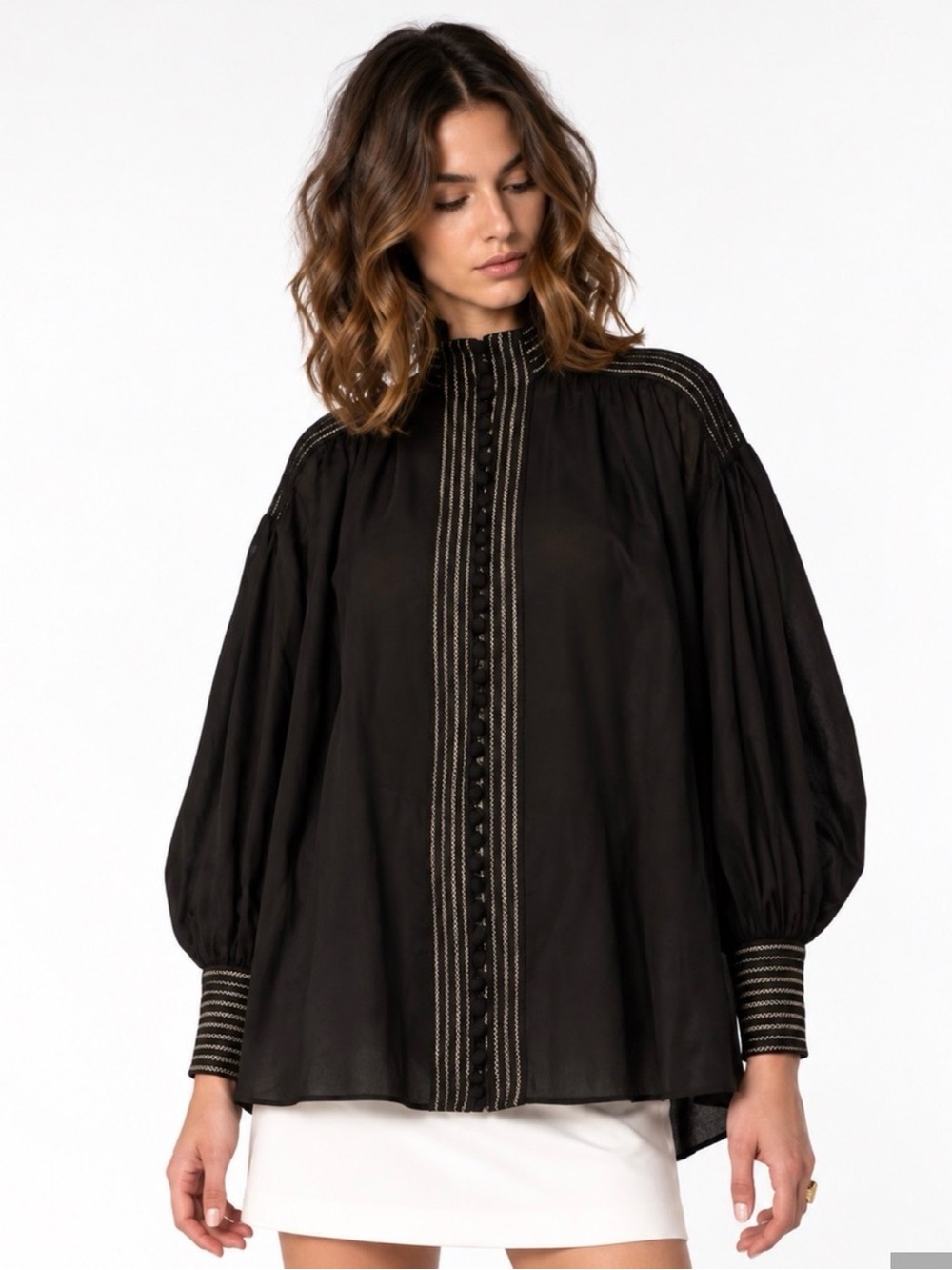 Zimmermann Corsage Balloon Sleeve Top- Sz 0
